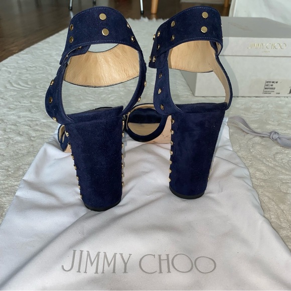 Jimmy Choo Veto 100 Navy Sandal - Picture 6 of 9